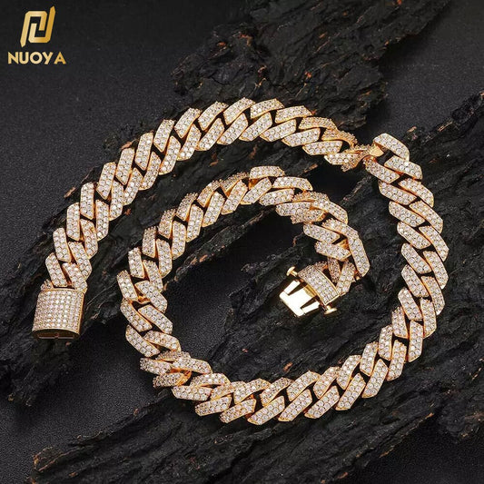 Gold Iced Out Chain for Men and Women Cuban Chain Necklace